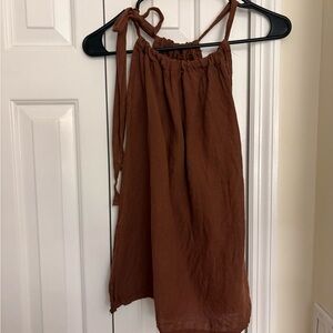 White Lotus Inspired Brown Linen Top made in Italy